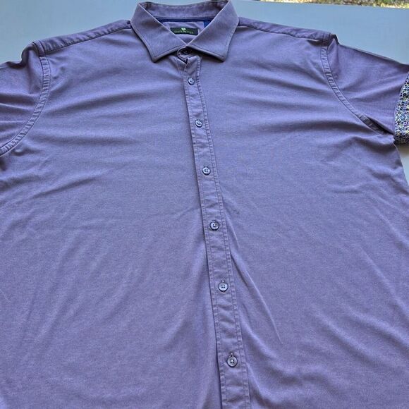 David Jones Boutique Short Sleeve Button Front Tagged Mens XXL Fits XL - Picture 1 of 9